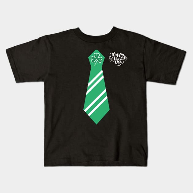 St. Patrick's Day Shamrock Tie Kids T-Shirt by Etopix